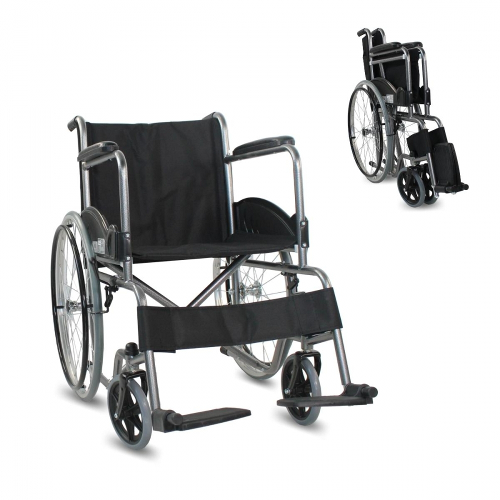 Fauteuil roulant pliable, orthopédique, robuste, noir, alcazaba, mobiclinic