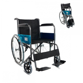 Fauteuil roulant pliable | Pliant | Grandes roues | Léger | Orthopédique | Noir | Alcázar | Mobiclinic