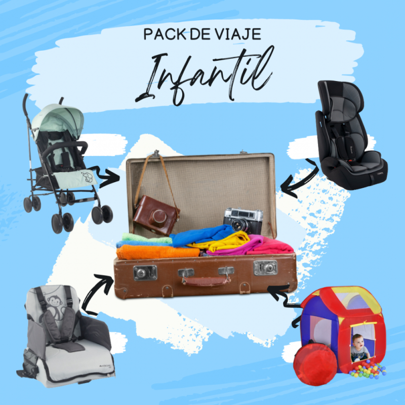 Pack Voyage et Jeux pour Enfants, Tente pour bébé, Poussette, Chaise  haute de voyage, Siège auto