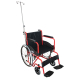 Fauteuil roulant | Anti-pliage | 40cm | Support pour bouteille et compte-gouttes | Accoudoirs et repose-pieds fixes | Rouge - Foto 1