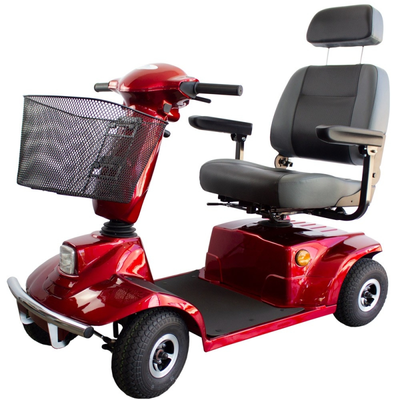 Scooter electrique pour handicapes 4 roues Premium Demontable Auton. 45 km 12V Bordeaux Libra Mobiclinic