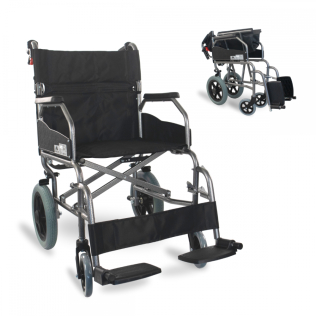 Fauteuil roulant pliable | Aluminium | Petites roues | Repose-pieds amovibles et dossier pliable | Museo | Deluxe | Mobiclinic