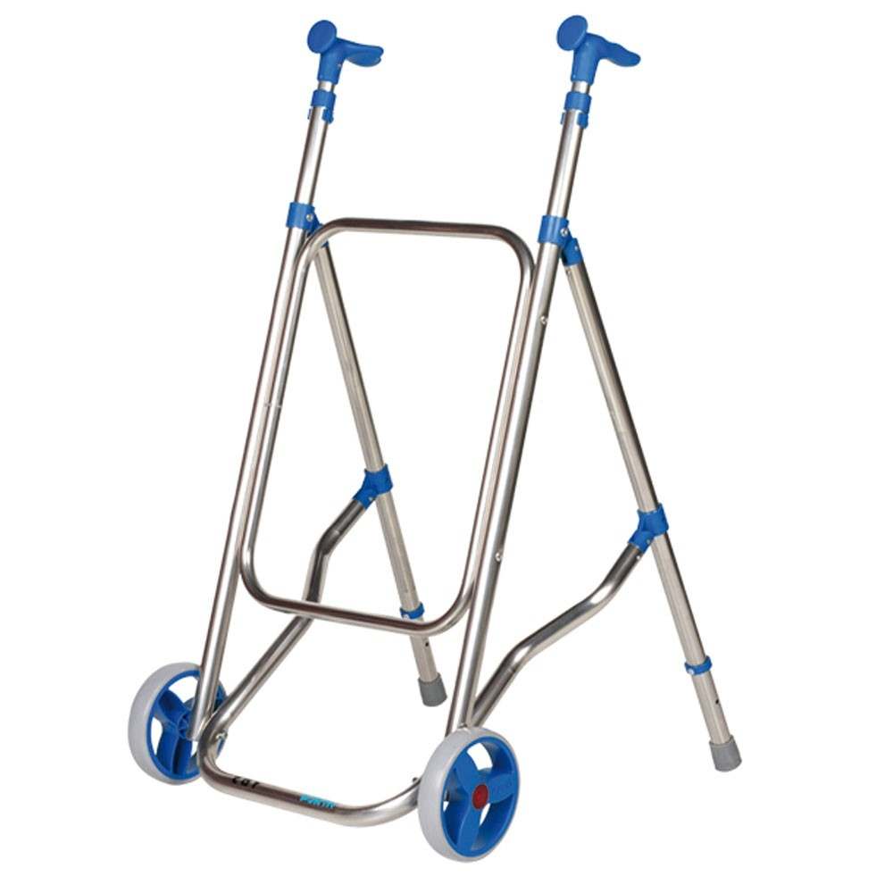 Déambulateur 2 roues, aluminium, bleu, car, forta