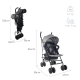 Poussette pliante pour bébés | Dossier inclinable | Roues amovibles | Max. 15 kg | Panier XL |Elefant | Mobiclinic - Foto 8