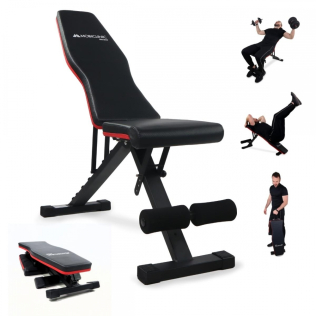 Banc d'entraînement multifonction | Pliable ultra compact | Max 200 kg | Ajustable | Poignée de transport | FlexFit | Mobiclinic