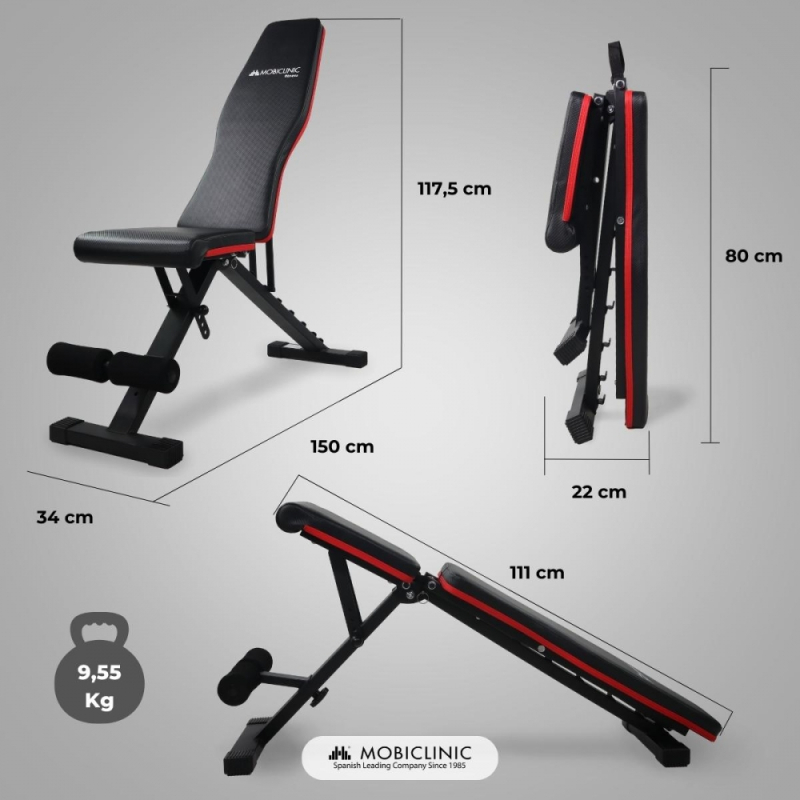 Banc de musculation plat pliable idéal pour home gym capacité 250 kg