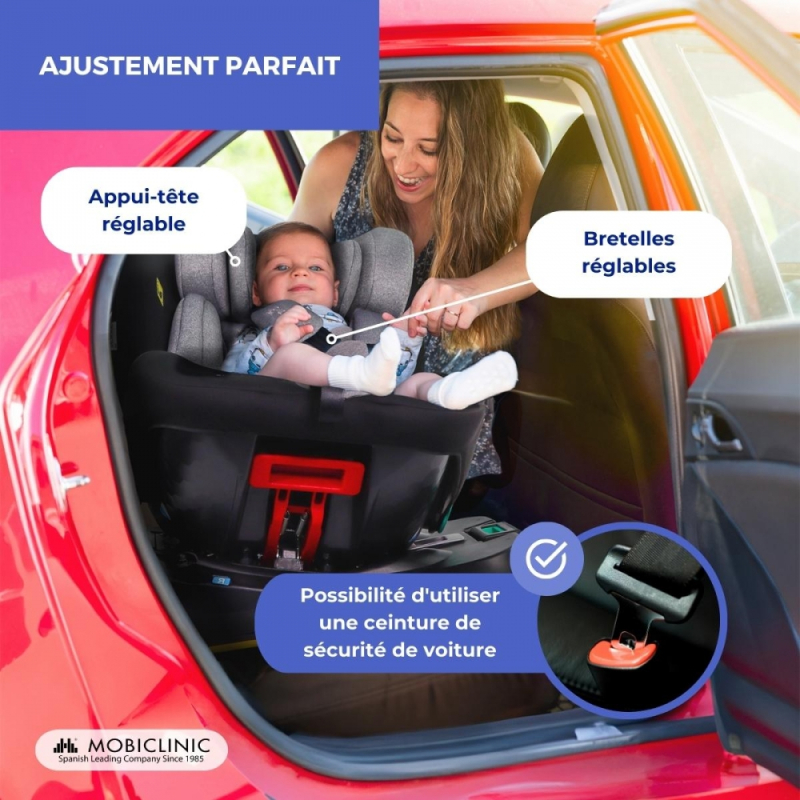 Siège auto pour enfant, Pivotant à 360º, i-Size, Évolutif, 40 - 150 cm, Inclinable, Réglable, Lionfix Pro