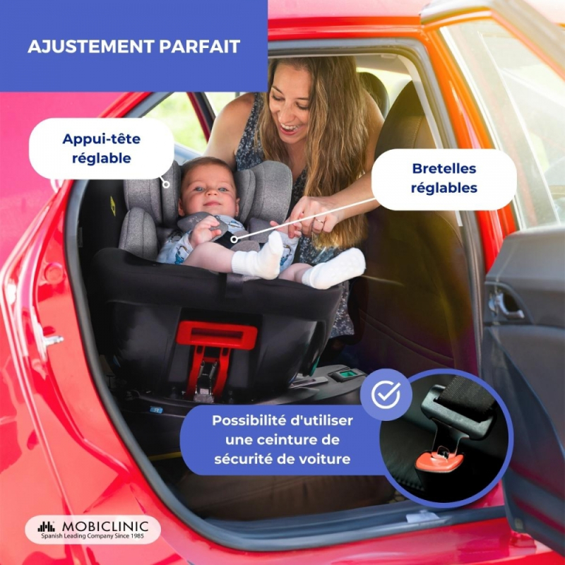 Rehausseur voiture pour enfant, i-Size, 125-150 cm, Housse amovible, Porte-bouteille, Lionfix Basic