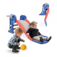 Toboggan pour enfants | Pliable | Panier | Ballon | Bords arrondis | Marches antidérapantes | Max.35kg | Bleu | Dino| Mobiclinic - Foto 1