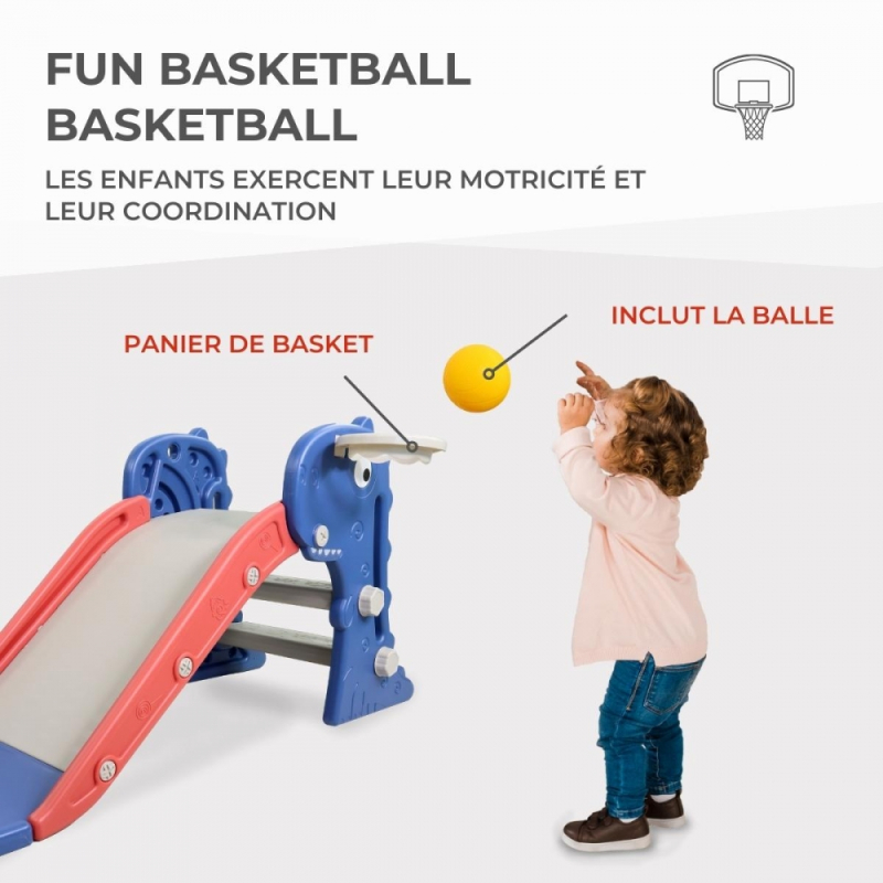 Toboggan Dinosaure Antidérapant pour enfant - avec panier de