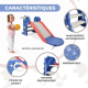 Toboggan pour enfants | Pliable | Panier | Ballon | Bords arrondis | Marches antidérapantes | Max.35kg | Bleu | Dino| Mobiclinic - Foto 5