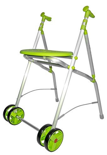 Rollator avec roues, pliable, aluminium, siège, bleu, ara-c, forta