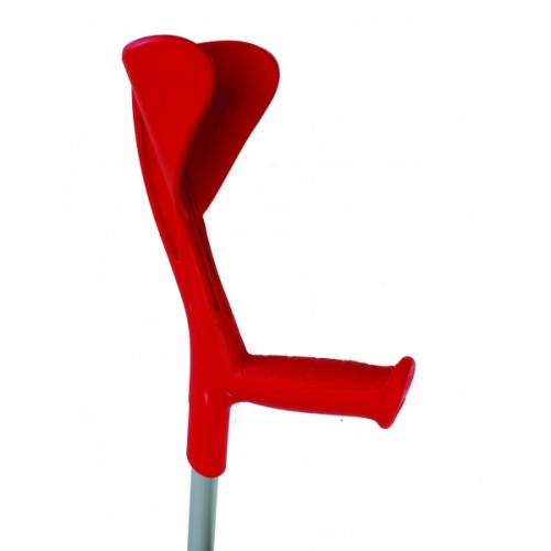 Béquille en aluminium, canne anglaise, réglable en hauteur, couleur rouge (Herdegen)