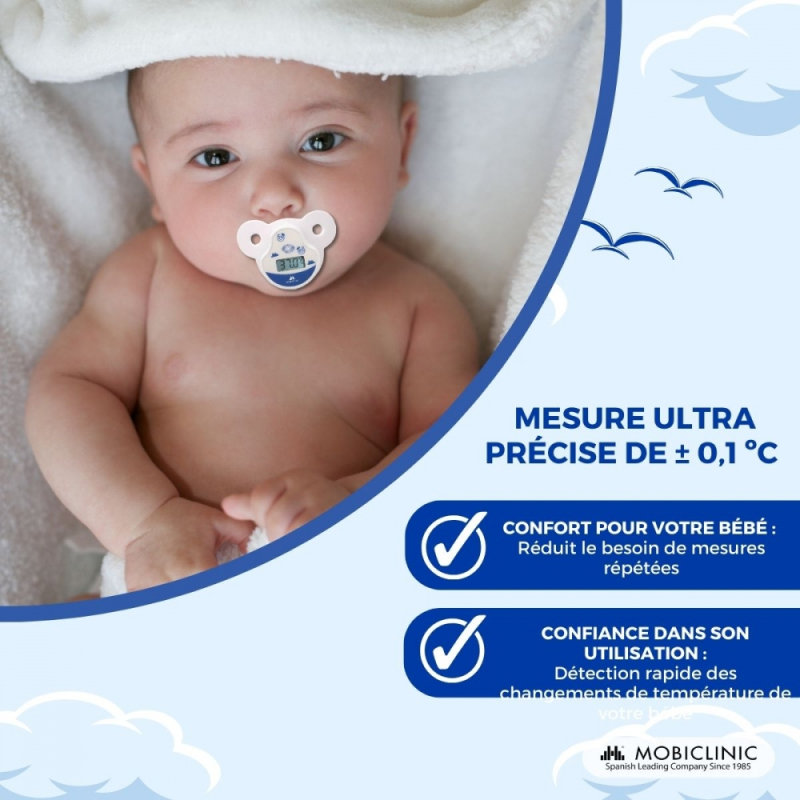 Tétine thermomètre électronique Babymouth - Mesure température bébé