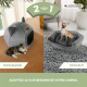 Nid gris pour animaux de compagnie | Pliable | Gris | Confort | Doux | 38x49x45cm | Max. 12 kg | HelloCatty | Mobiclinic - Foto 5