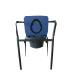 Chaise percée avec dossier | Chaise WC avec couvercle | Bleu | Acier - Foto 7
