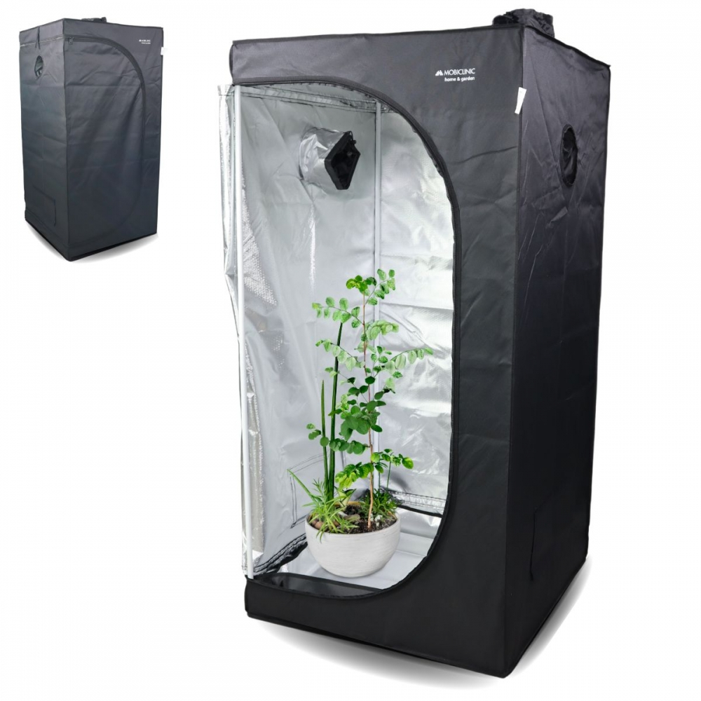 Tente de culture, étanche, noir, nylon, charge maximale 28 kg, fond amovible, barres de maintien, growbox, mobiclinic