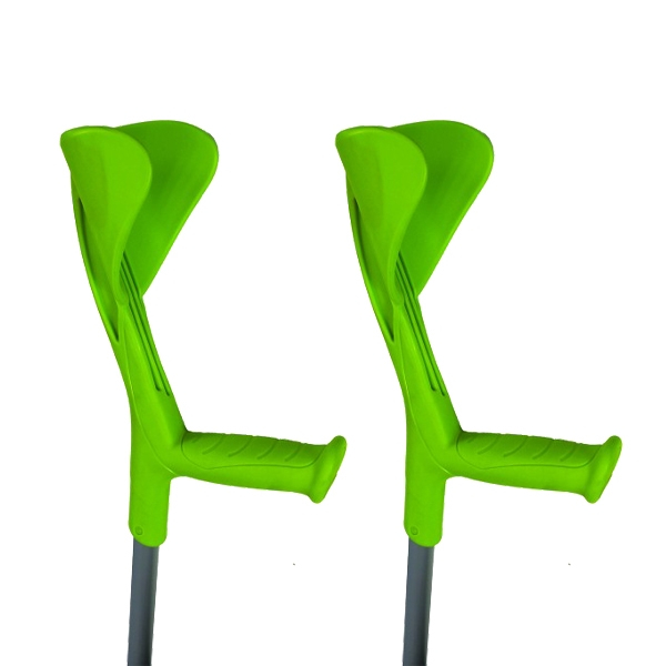 Béquilles en aluminium vert anis, canne anglaise, 2 unités, aluminium, evolution (Herdegen)