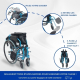 Pack Bolonia Plus | Fauteuil pliant | Bleu | Aluminium | Coussin anti-escarres | Viscoélastique | Mobiclinic - Foto 7