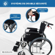 Fauteuil roulant | Aluminium | Pliable | Avec freins | Accoudoirs et repose-pieds | Ultraléger | Palacio | Mobiclinic - Foto 3