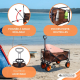 Chariot de transport pour jardin de plage | 100kg | 100x58x60cm | Pliable | Roues larges à 360º | Duna Pro Plus | Mobiclinic - Foto 6