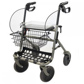 Walker | Acier | 4 roues | Pliable | Réglable | Freins à câble | Poids maximum 130 kg