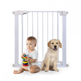 Barrière escalier porte| 76cm hauteur |Enfants |Pression| Fermer automatique |Double ouverture |Réglable 75-82| Raily|Mobiclinic