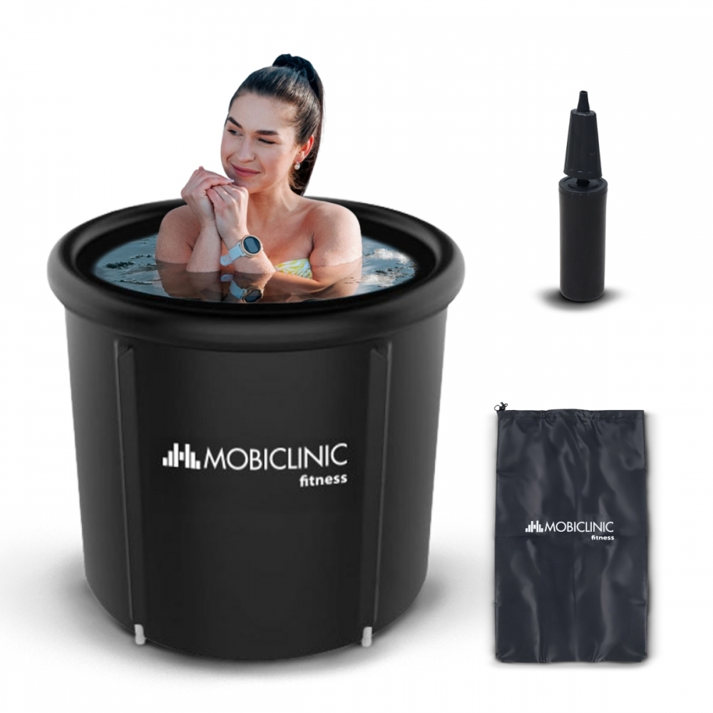 Baignoire de récupération musculaire, 350l, avec couvercle, 80x80x70cm, glace, eau chaude, gonflable, artic, mobiclinic