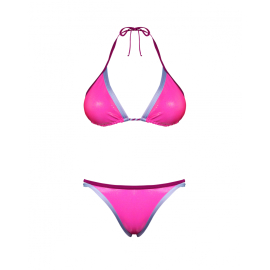 Pack Bikini | Soutien-gorge et culotte | Fait main | Rose vif et bleu clair| Taille XS| Iconic | Quelton