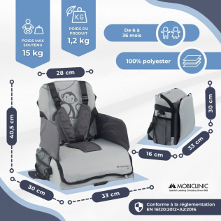 Surplex Siège De Table Pliable Bébé - Chaise Haute Portable Jusqu'à 15kg - Idéal Maison Et Voyage