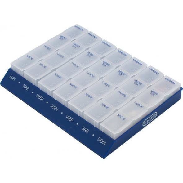 Pilulier médical semainier, boîte à médicaments hebdomadaire, 4 prises par jour, grand format (La pastilla)