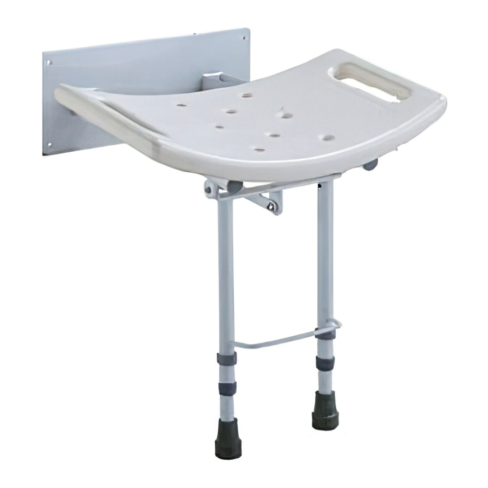 Siège de douche mural, acier inoxydable, pliable, avec pieds