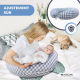 Coussin d'allaitement | 3 en 1 | Multi-positions | Cordes réglables | Lavable en machine | Imprimé Vichy | Aura | Mobiclinic - Foto 6