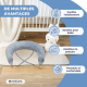Coussin d'allaitement | 3 en 1 | Multi-positions | Cordes réglables | Lavable en machine | Imprimé Vichy | Aura | Mobiclinic - Foto 8