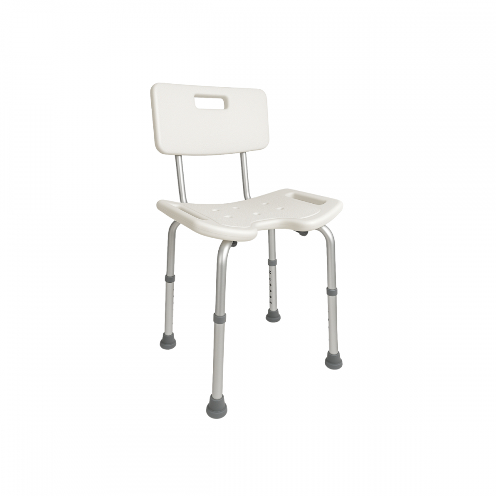 Chaise de douche avec découpe en u, réglable en hauteur, marisma, mobiclinic