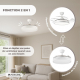 Ventilateur de plafond | 4 pales | 6 vitesses | 3 modes d'éclairage | Lumière LED | Télécommande | Oasis | Mobiclinic - Foto 4