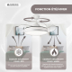 Ventilateur de plafond | 4 pales | 6 vitesses | 3 modes d'éclairage | Lumière LED | Télécommande | Oasis | Mobiclinic - Foto 5