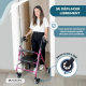 Déambulateur | Pliable | Aluminium | Freins sur les poignées | Siège et dossier | 4 roues | Rose | Escorial | Mobiclinic - Foto 6