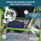 Déambulateur | Pliable | Aluminium | Freins sur les poignées | Siège et dossier | 4 roues | Vert | Escorial | Mobiclinic - Foto 7