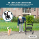 Déambulateur 4 roues | Pliable | Siège et dossier | Aluminium | Panier | Pour personnes âgées | Bordeaux | Prado | Mobiclinic - Foto 6