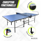 Table de ping-pong | Pliable | Design professionnel | Roues 360º | Filet, raquettes et balles | Tokyo | Bleu | Mobiclinic - Foto 5