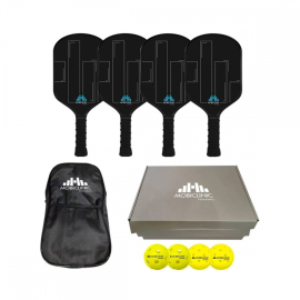 Ensemble de pickleball | 4 raquettes en fibre de verre | 4 balles | Sac de transport | Grip antidérapante | Mobiclinic