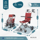 Fauteuil roulant de transfert | Pliant | Aluminium | Freins sur poignées | Carreaux écossais | Neptuno | Mobiclinic - Foto 1
