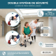 Fauteuil roulant de transfert | Pliant | Aluminium | Freins sur poignées | Carreaux écossais | Neptuno | Mobiclinic - Foto 6