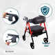 Déambulateur bariatrique | Pliable | Jusqu'à 204 kg | Aluminium | Freins | Roues 360º | Panier | Madeira | Mobiclinic - Foto 7