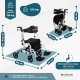 Déambulateur avec repose-pieds | Pliable | Aluminium | Freins sur leviers | Roues 360º | Sac | Porte-canne | Ibiza | Mobiclinic - Foto 3
