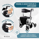 Déambulateur avec repose-pieds | Pliable | Aluminium | Freins sur leviers | Roues 360º | Sac | Porte-canne | Ibiza | Mobiclinic - Foto 6