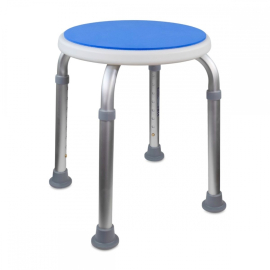 Tabouret de salle de bain | Hauteur réglable | Max 100kg | Coussin EVA | Embouts antidérapants | Aluminium | Foco | Mobiclinic
