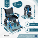 Fauteuil roulant pliable | Manuel | Acier | Repose-pieds pliables | Freins doubles | Siège rembourré | Faraón | Mobiclinic - Foto 2