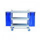 Chariot en acier inoxydable, 3 plateaux, 2 sacs en plastique. 147 x 56 x 106 cm - Foto 1